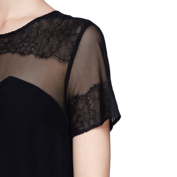 SANDRO ENOLA SHEER LACE TRIM TOP - Picture 4 of 7